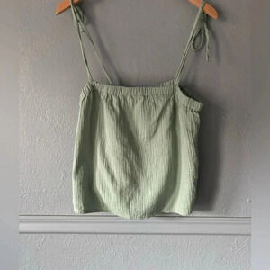 Madewell | gauzey | tie shoulder | flowy | crop | medium